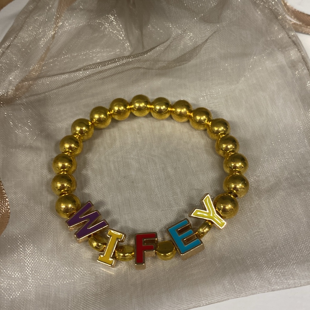 Beaded Wifey Bracelet 12$
